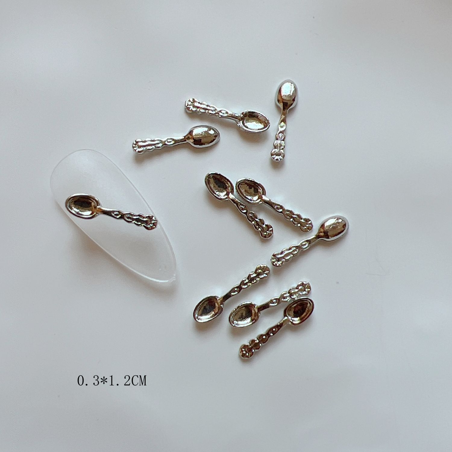 Alloy Mini Cute Cutlery Knife Fork And Spoon-shaped Metal Nail Accessories