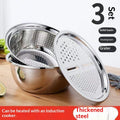 3-in-1 Set Vegetable-Chopping Gadget Stainless Steel Grater And Washing Basin