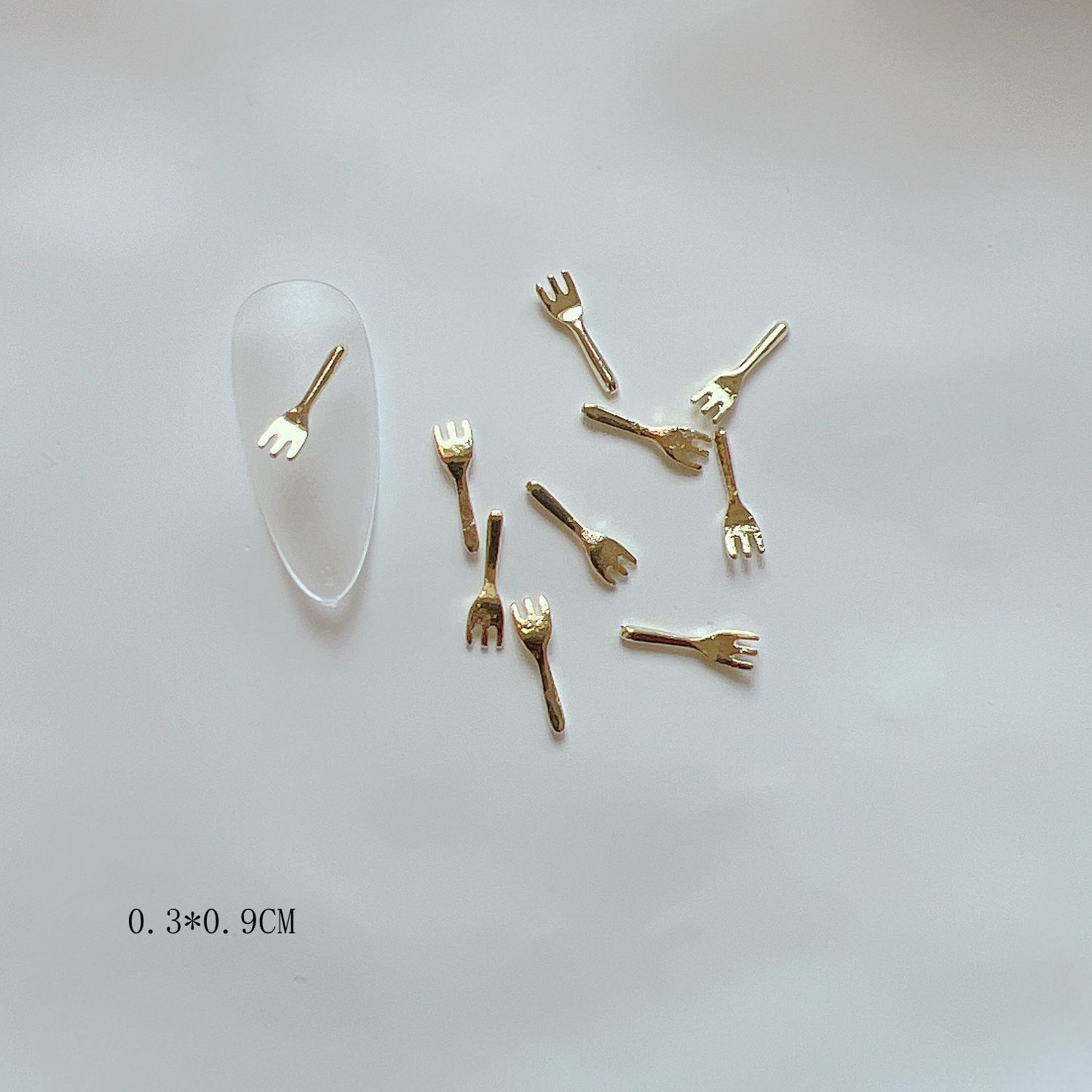 Alloy Mini Cute Cutlery Knife Fork And Spoon-shaped Metal Nail Accessories