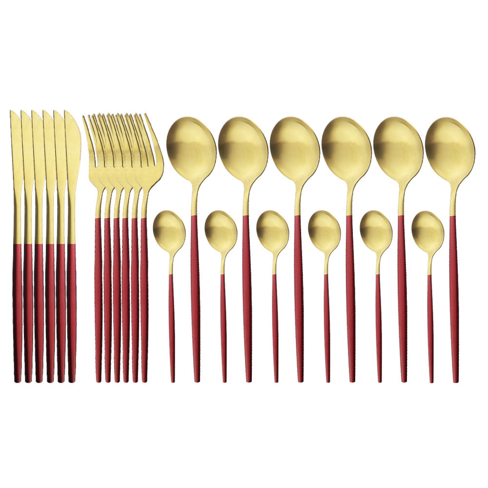 Matte Portuguese Stainless Steel Cutlery Spoon Western Steak Cutlery Dessert Spoon Fork
