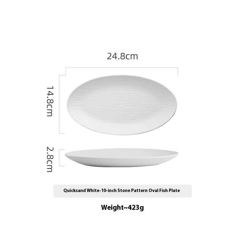 Creative Ceramic Oval Fish Dish Household