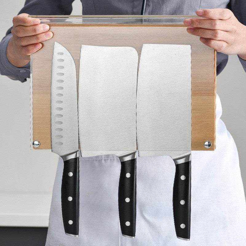 Bamboo Double-sided Acrylic Magnetic Knife Holder