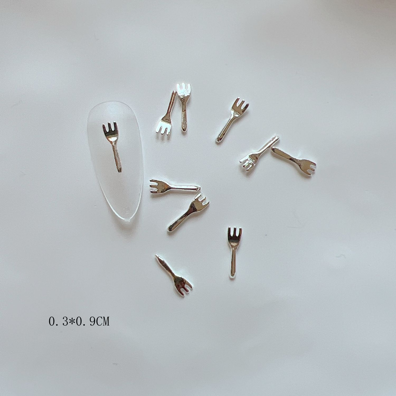Alloy Mini Cute Cutlery Knife Fork And Spoon-shaped Metal Nail Accessories