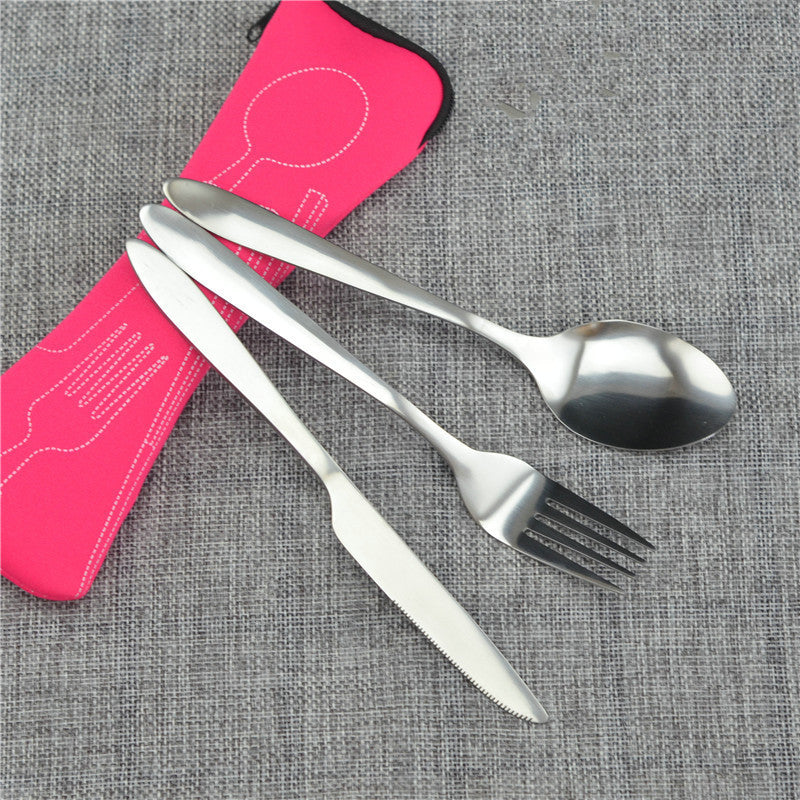Stainless Steel Western Steak Cutlery Creative Cloth Bag Portable Western Tableware Set
