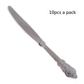 10 Disposable Plastic Electroplated Silver Cutlery Cutlery