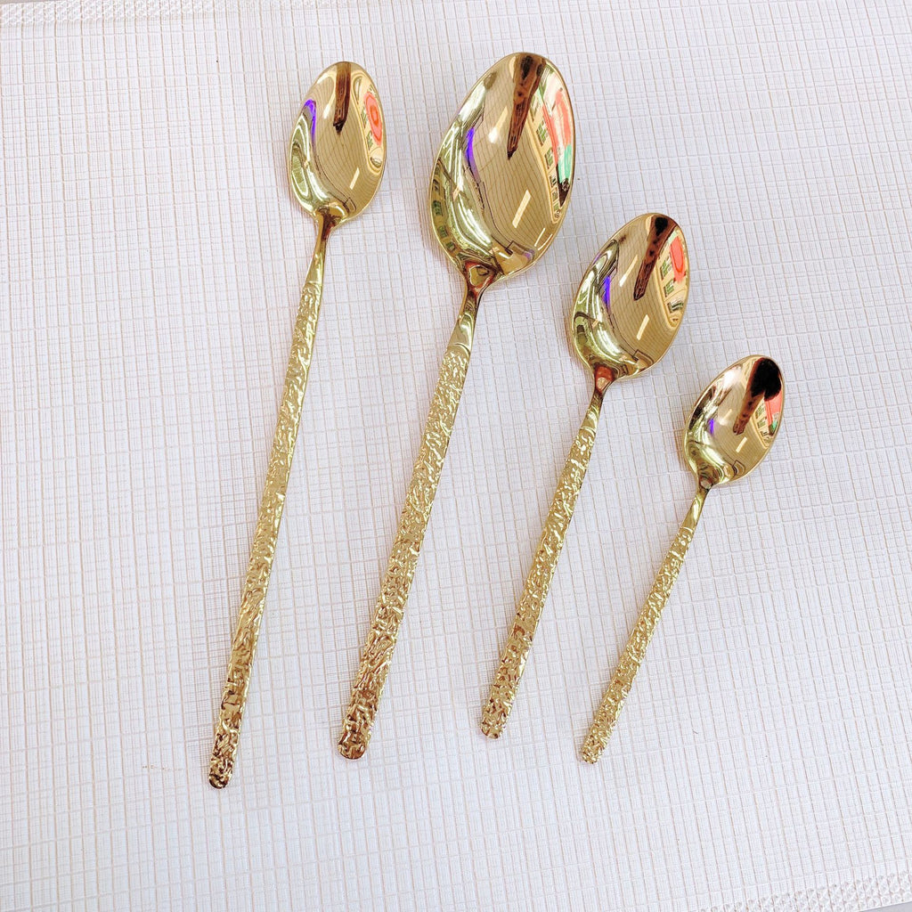 Golden cutlery steak knife and fork