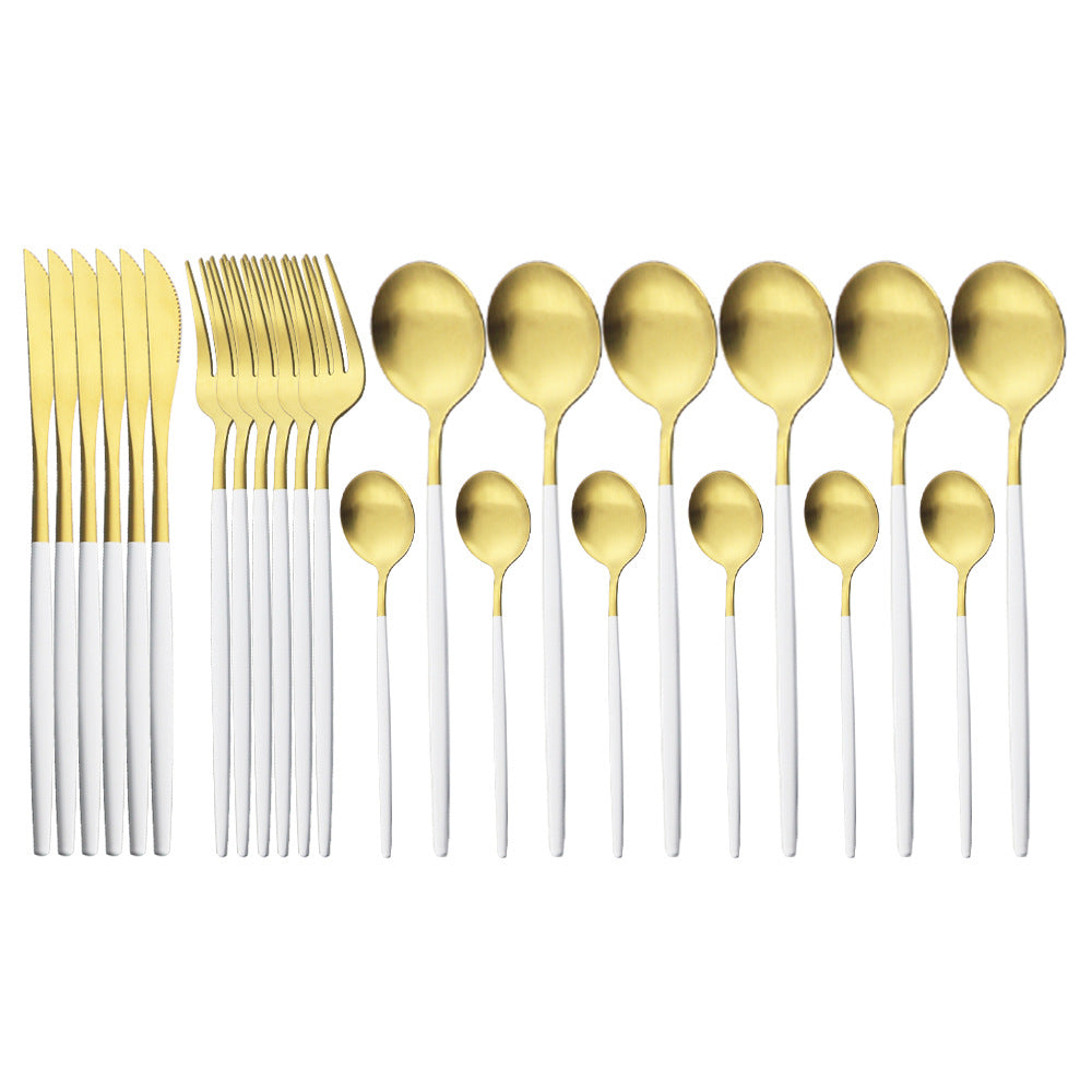 Matte Portuguese Stainless Steel Cutlery Spoon Western Steak Cutlery Dessert Spoon Fork