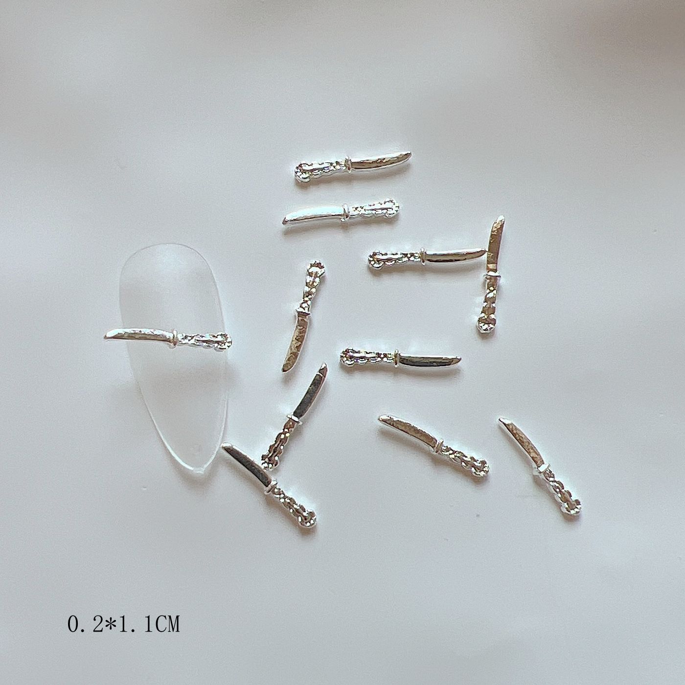 Alloy Mini Cute Cutlery Knife Fork And Spoon-shaped Metal Nail Accessories