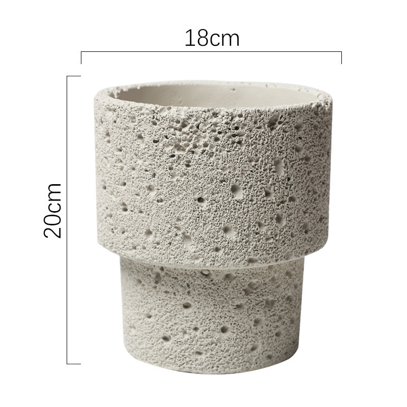 Northern European-style Cement Flower Pot Ceramic Matte Fashion Simple