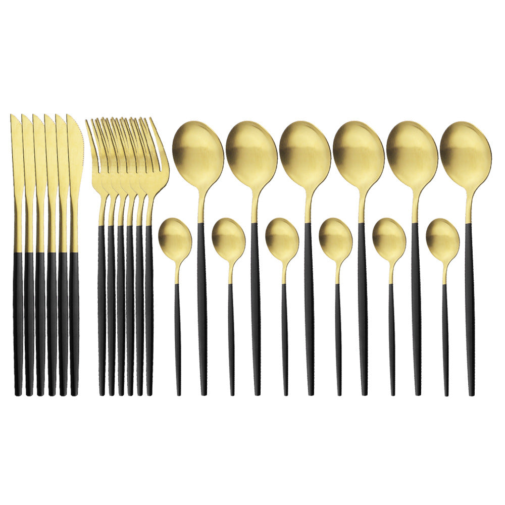 Matte Portuguese Stainless Steel Cutlery Spoon Western Steak Cutlery Dessert Spoon Fork