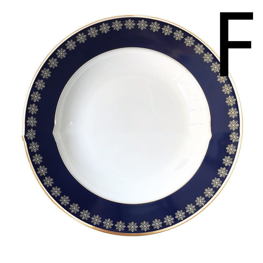 Christmas Ceramic Western Plate Cutlery Set