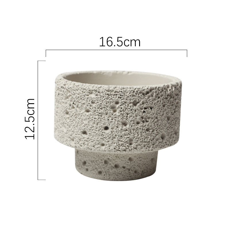 Northern European-style Cement Flower Pot Ceramic Matte Fashion Simple