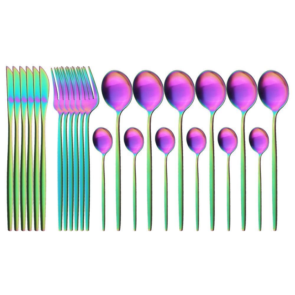 Matte Portuguese Stainless Steel Cutlery Spoon Western Steak Cutlery Dessert Spoon Fork