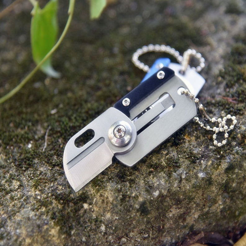 Stainless Steel Mini High Hardness Folding Knife Keychain