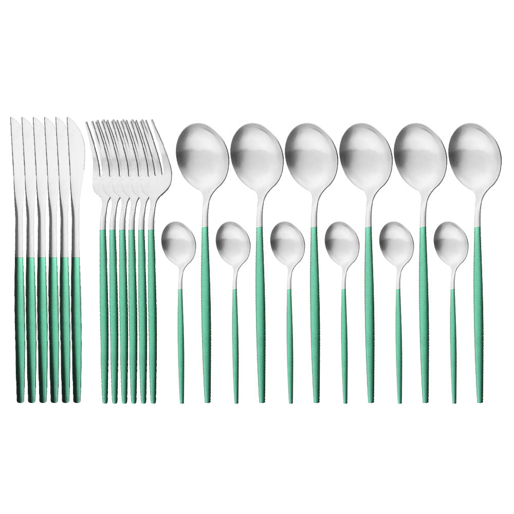 Matte Portuguese Stainless Steel Cutlery Spoon Western Steak Cutlery Dessert Spoon Fork