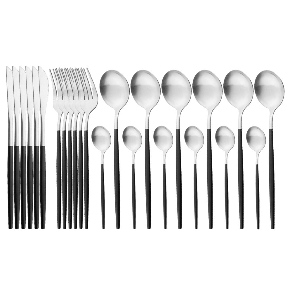 Matte Portuguese Stainless Steel Cutlery Spoon Western Steak Cutlery Dessert Spoon Fork