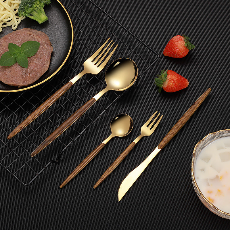 Stainless Steel Cutlery With  Wood Handle