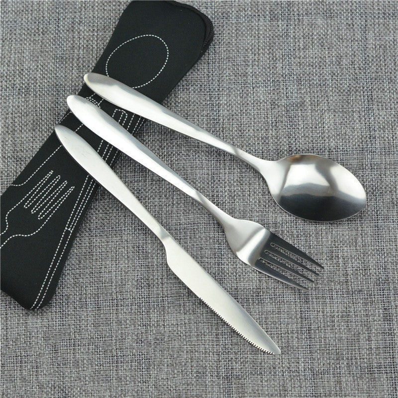 Stainless Steel Western Steak Cutlery Creative Cloth Bag Portable Western Tableware Set