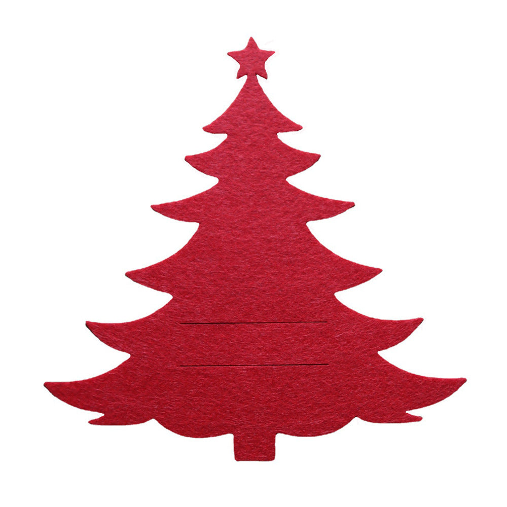 Solid Color Christmas Tree Cutlery Bag Cutlery Cover