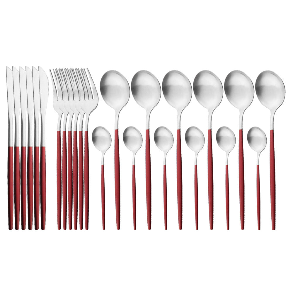 Matte Portuguese Stainless Steel Cutlery Spoon Western Steak Cutlery Dessert Spoon Fork