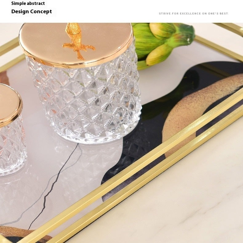 Household Model Room Living Room Coffee Table Desktop Storage Rectangular Exquisite Tray Decoration