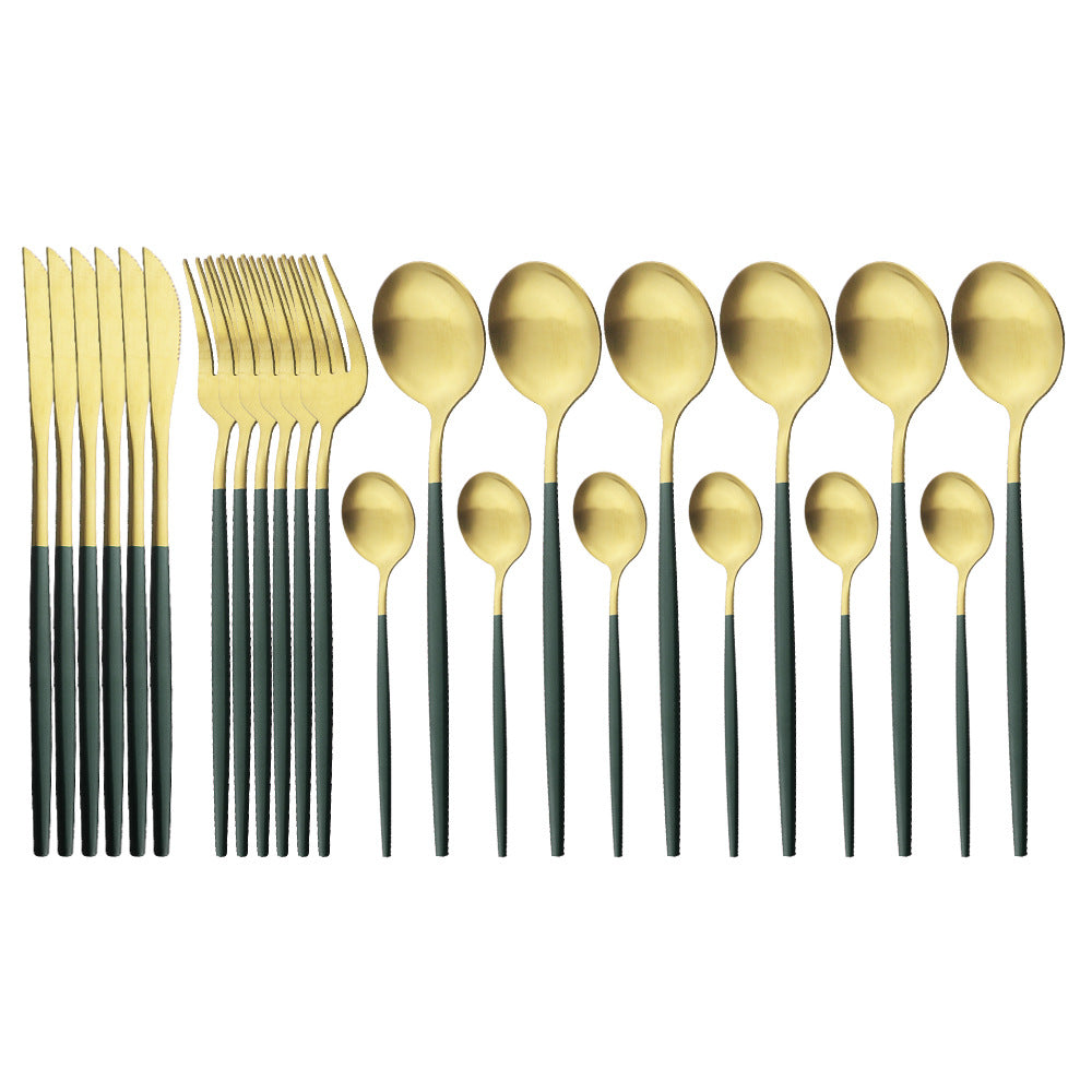 Matte Portuguese Stainless Steel Cutlery Spoon Western Steak Cutlery Dessert Spoon Fork