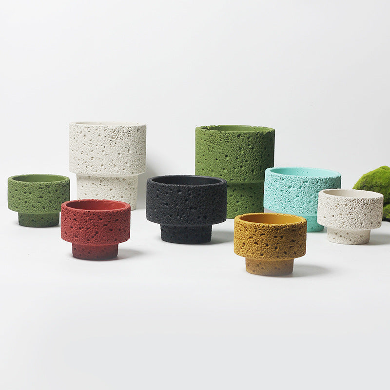 Northern European-style Cement Flower Pot Ceramic Matte Fashion Simple