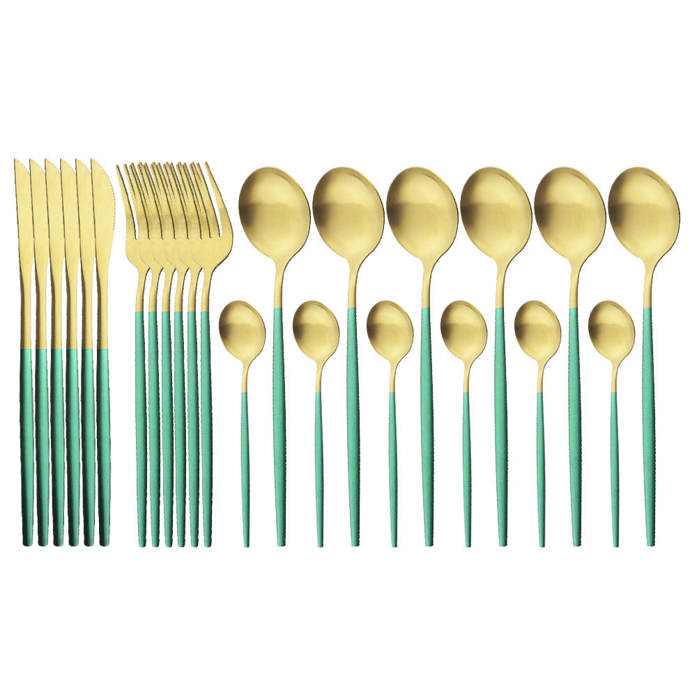 Matte Portuguese Stainless Steel Cutlery Spoon Western Steak Cutlery Dessert Spoon Fork