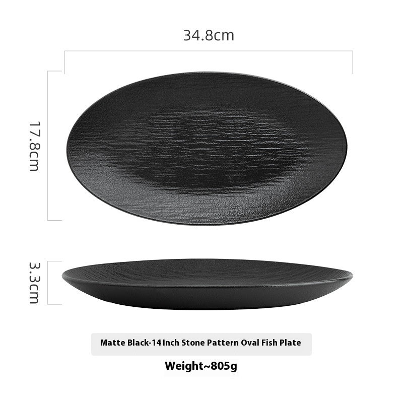 Creative Ceramic Oval Fish Dish Household