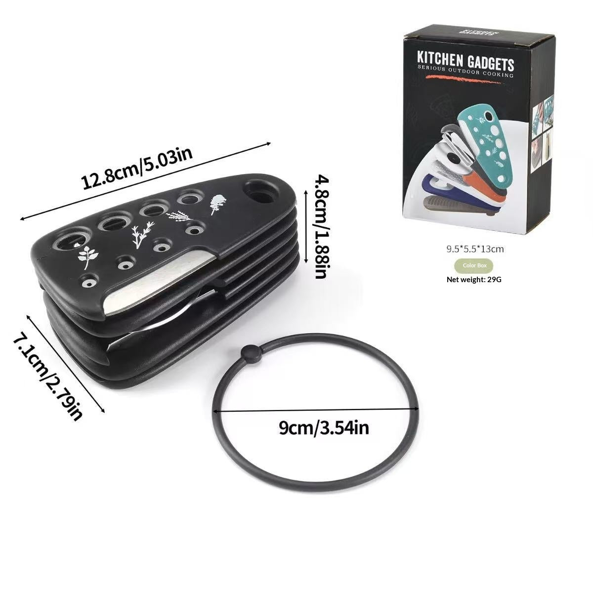Kitchen Gadget Set 6-Piece Pizza Cutter Vanilla Cutter Bottle Opener Grater Garlic Grinder Set