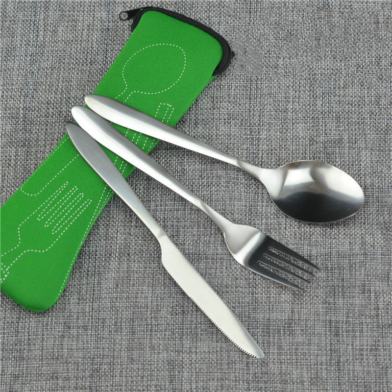 Stainless Steel Western Steak Cutlery Creative Cloth Bag Portable Western Tableware Set