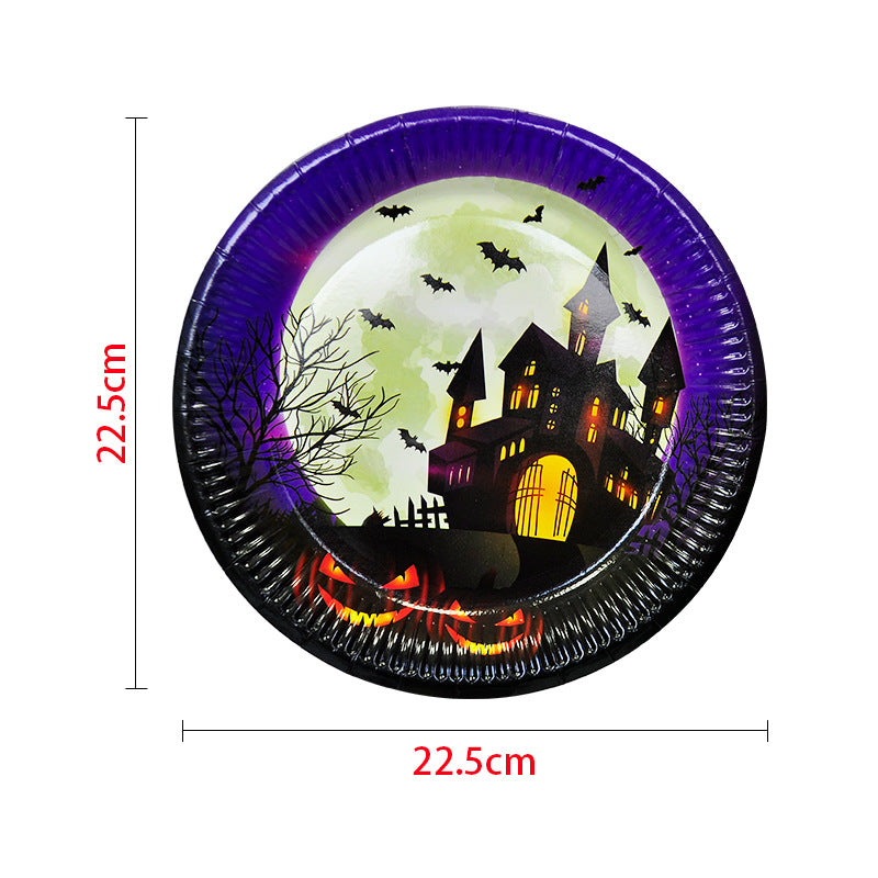 Paper Plate Dinner Plate Cup Tablecloth Cutlery Set