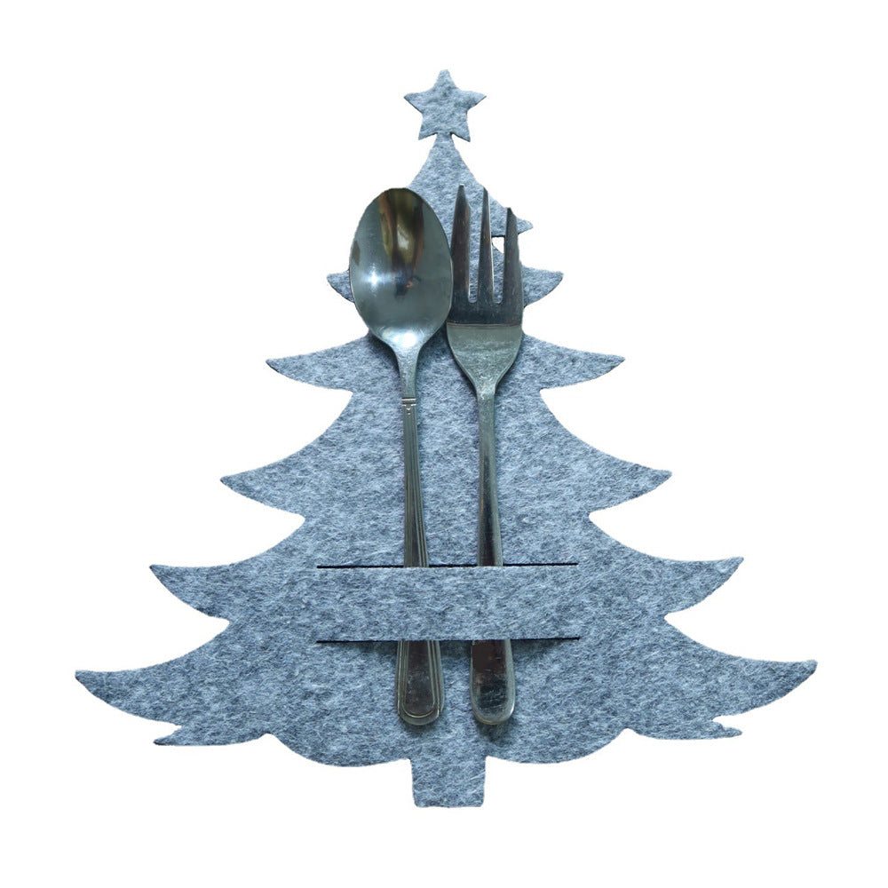 Solid Color Christmas Tree Cutlery Bag Cutlery Cover