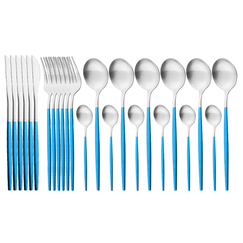 Matte Portuguese Stainless Steel Cutlery Spoon Western Steak Cutlery Dessert Spoon Fork