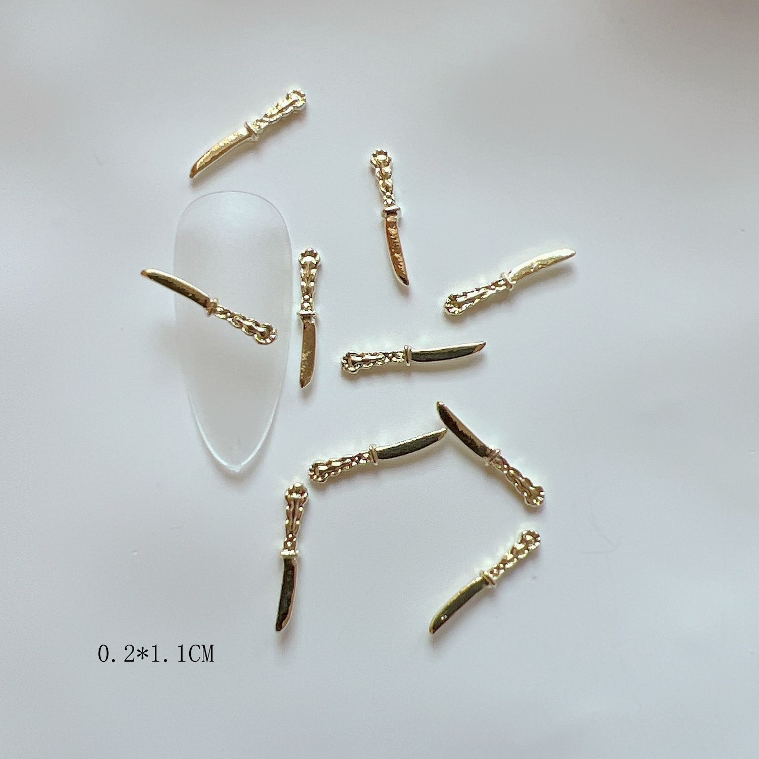 Alloy Mini Cute Cutlery Knife Fork And Spoon-shaped Metal Nail Accessories