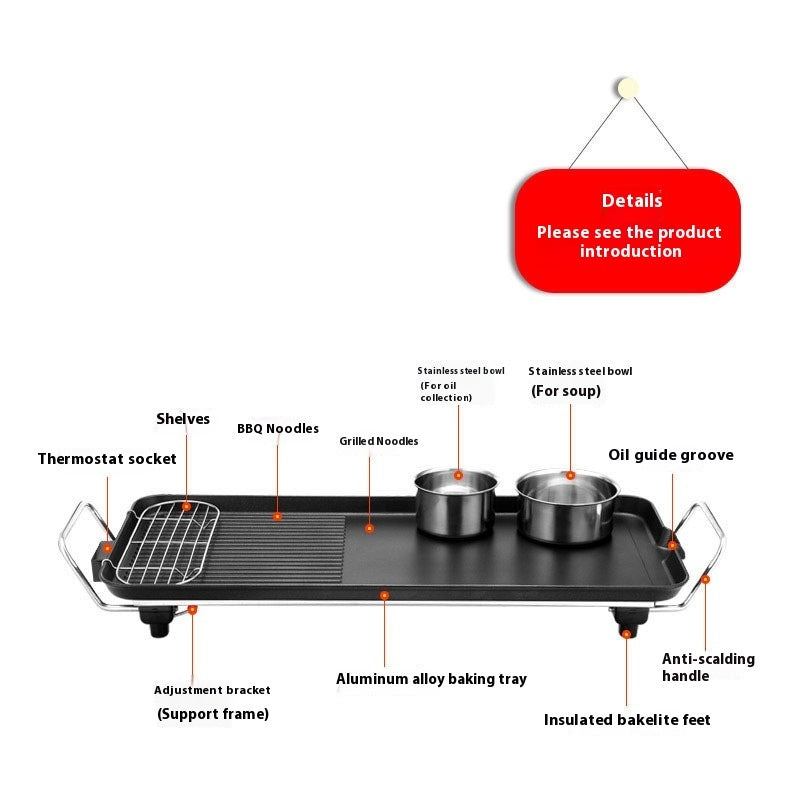 Household Multi-functional Smoke-free Non-stick Electric Baking Pan