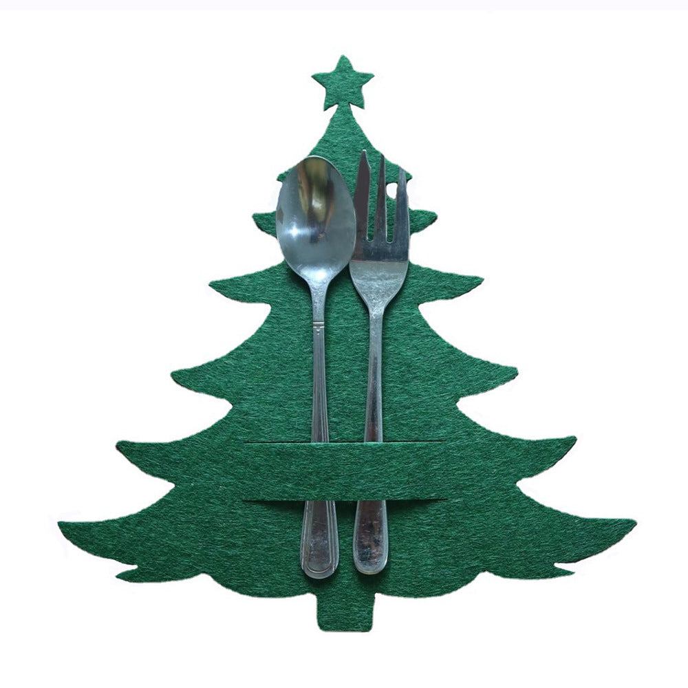 Solid Color Christmas Tree Cutlery Bag Cutlery Cover
