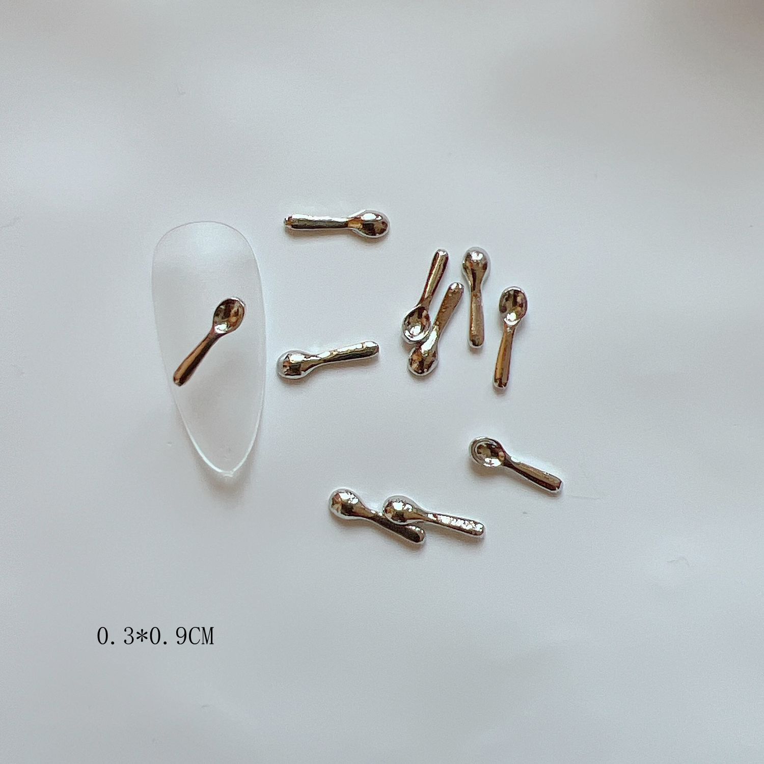 Alloy Mini Cute Cutlery Knife Fork And Spoon-shaped Metal Nail Accessories
