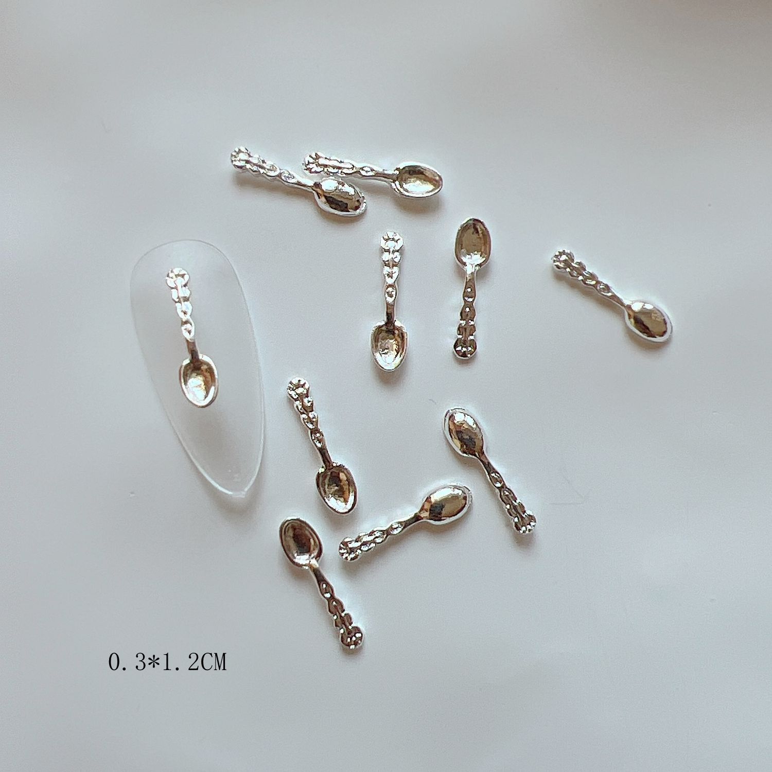 Alloy Mini Cute Cutlery Knife Fork And Spoon-shaped Metal Nail Accessories