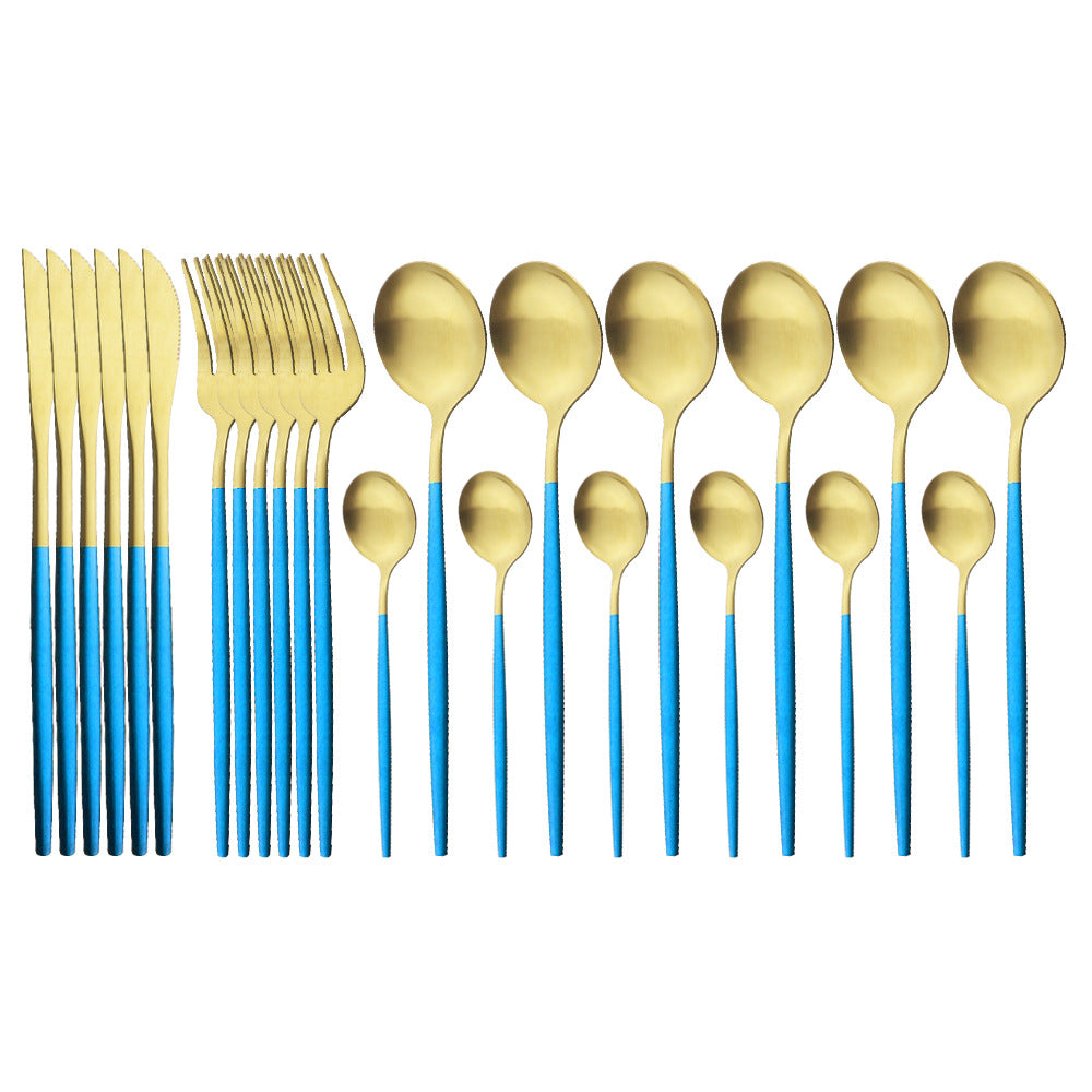 Matte Portuguese Stainless Steel Cutlery Spoon Western Steak Cutlery Dessert Spoon Fork