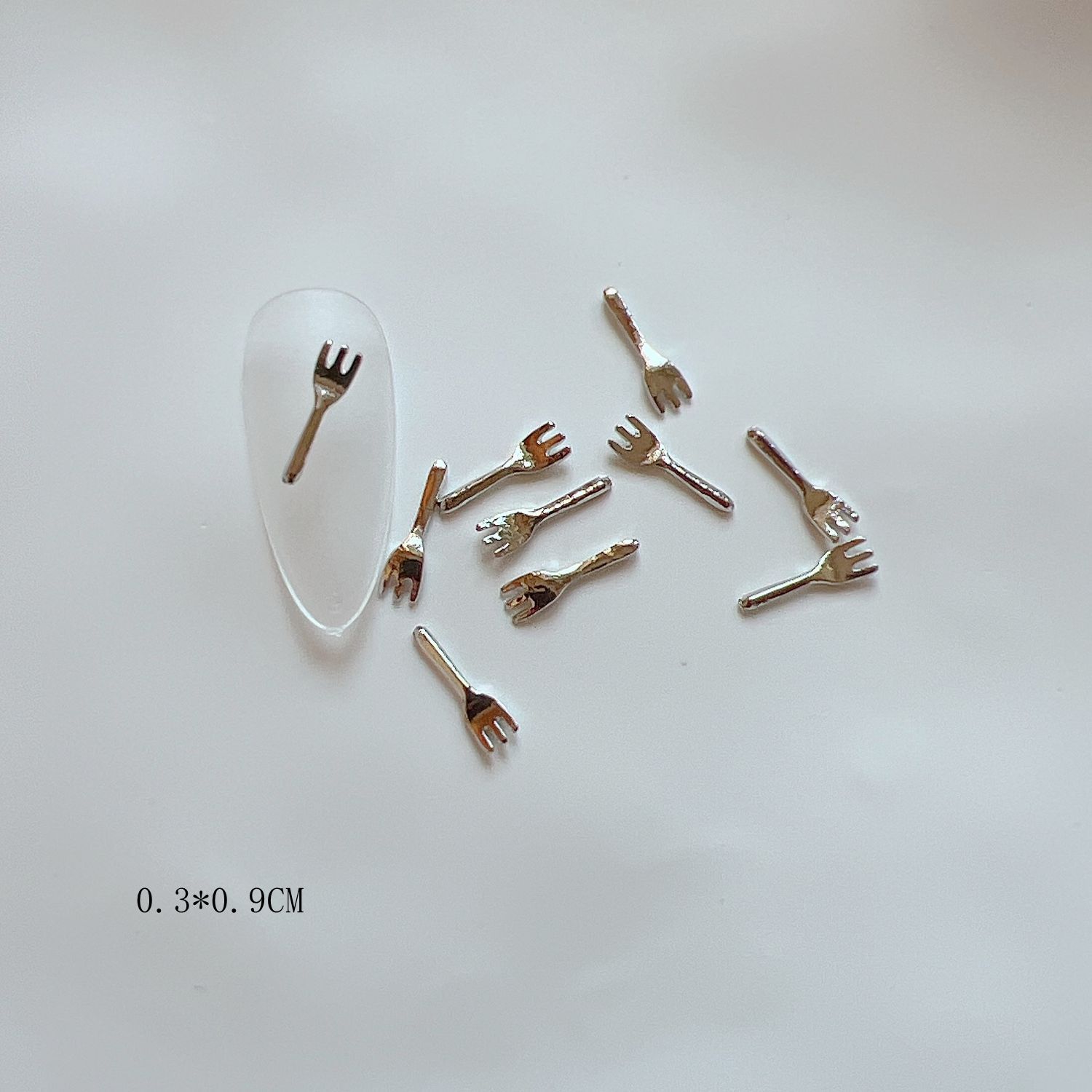Alloy Mini Cute Cutlery Knife Fork And Spoon-shaped Metal Nail Accessories